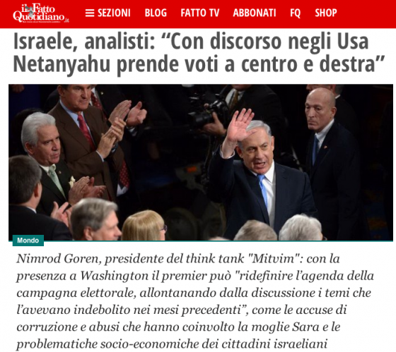 Israele, analisti: “Con discorso negli Usa Netanyahu prende voti a centro e destra”